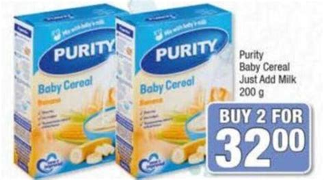 Purity Baby Cereal Just Add Milk 200g Offer At Spar