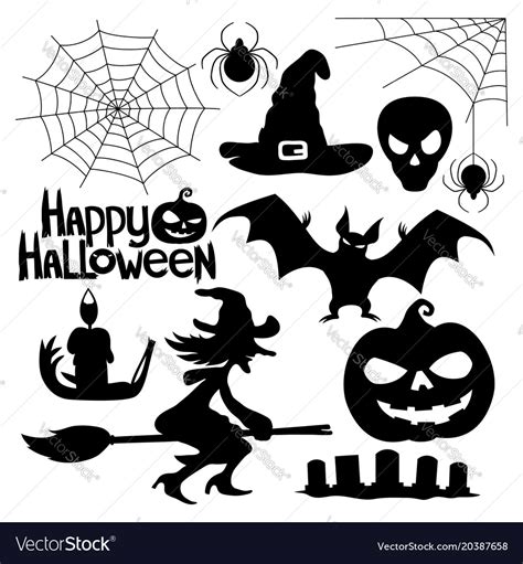 A Set Of Halloween Elements Royalty Free Vector Image