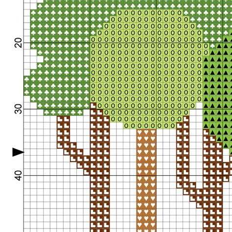 Tall Trees Cross Stitch Pattern Daily Cross Stitch