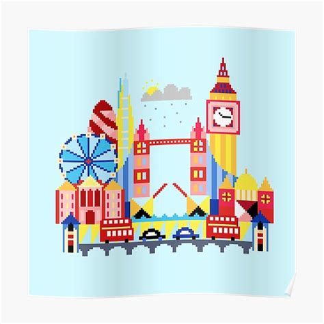 London Pixel Art Poster For Sale By Galegshop Redbubble