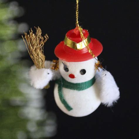 Vintage Flocked Frosty the Snowman Christmas Ornament Kitsch - Etsy