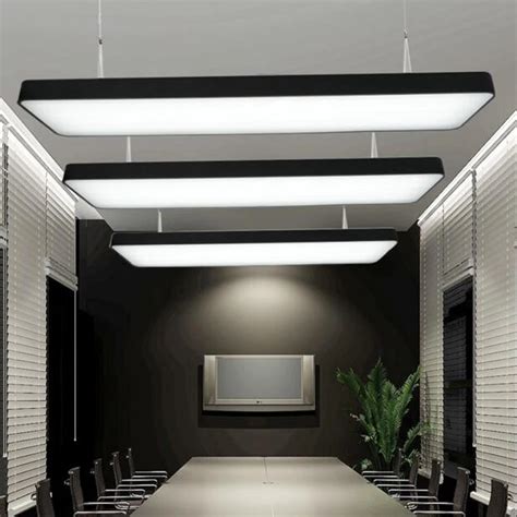 LED strip Office Chandeliers Conference room rectangular hanging lamp simple fashion ceiling ...