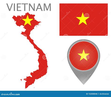 Bandera De Vietnam Mapa E Indicador Del Mapa Ilustraci N Del Vector