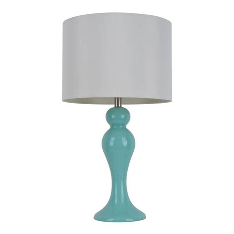 Decor Therapy 28 In Turquoise Blue Rotary Socket Table Lamp With Fabric