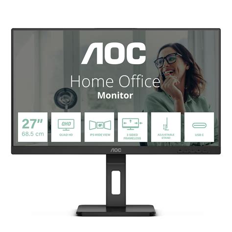 Aoc Monitor Led Ips Qhd Ms Cdm Usb C Pivot Dp Hdmi