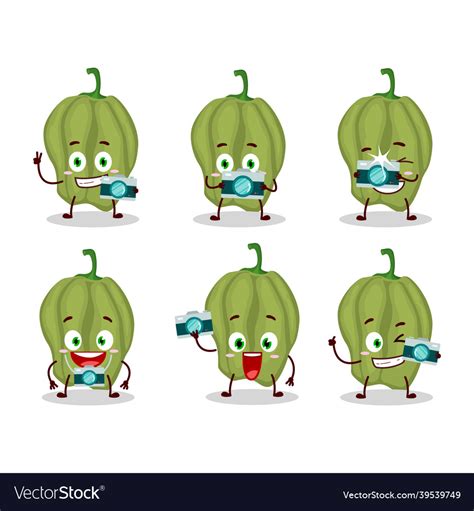 Photographer Profession Emoticon With New Green Vector Image