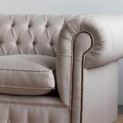 Sillon Chesterfield 3 Cuerpos Lino Central