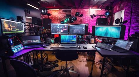 Premium Photo A Photo Of Lan Party Setup