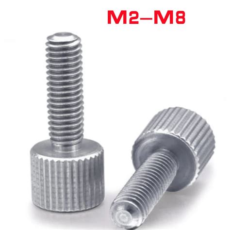 Pc M M M M M M Stainless Steel Knurl Flat Round Head