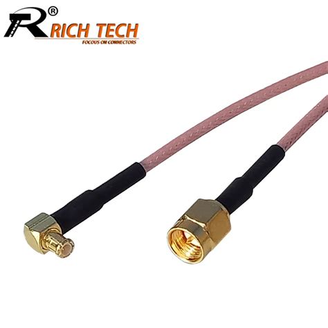 Pcs Lot Sma Male To Mcx Male Right Angle Rf Coaxial Cable Assembly