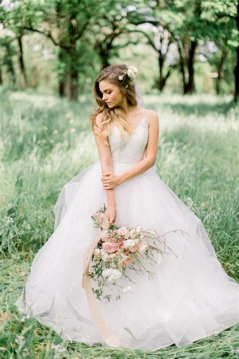 Whimsical Floral Filled Woodland Wedding Forest Wedding Dress