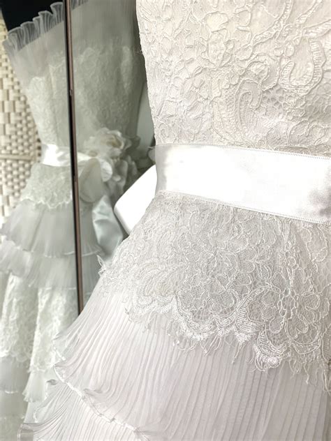 Strapless Layered Ivory Lace And Organza Wedding Dress Etsy