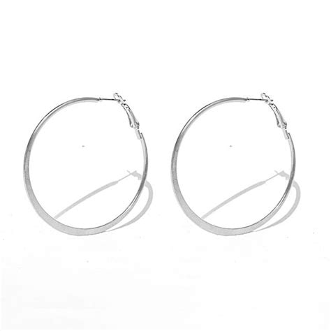 Buysend Silver Flat Hoop Earrings Online Fnp