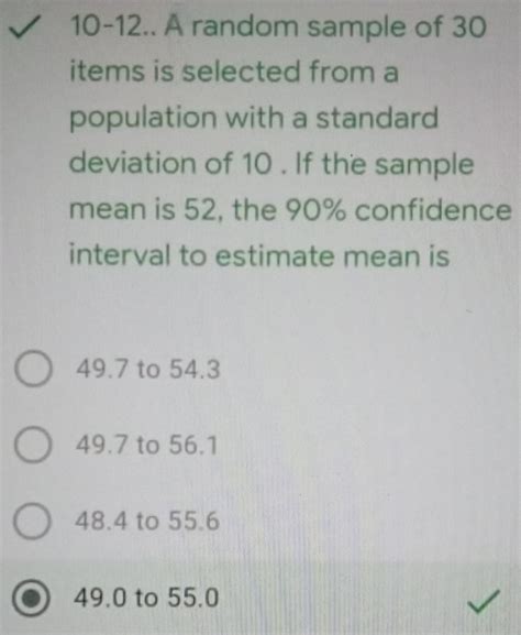 Solved 10 12 A Random Sample Of 30 Items Is Selected From A