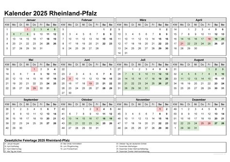 Zeitrechnung 2025 RLP Feiertage Sämtliche Wichtigen Feiertage In