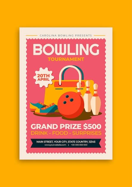 Free Vector Bowling Flyer Template Design