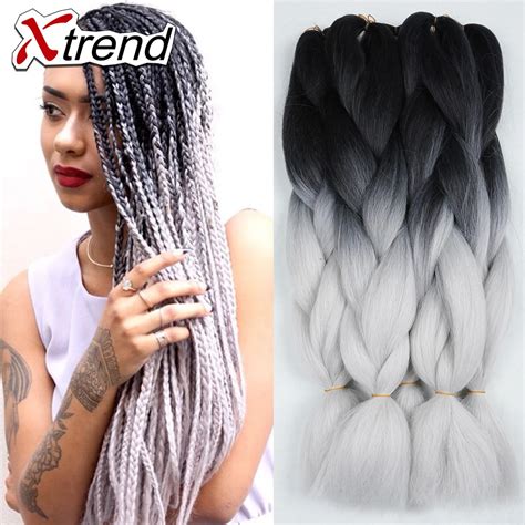 24 100g Ombre Kanekalon Braiding Hair For Box Braids Hair Synthetic Kanekalon Jumbo Crochet