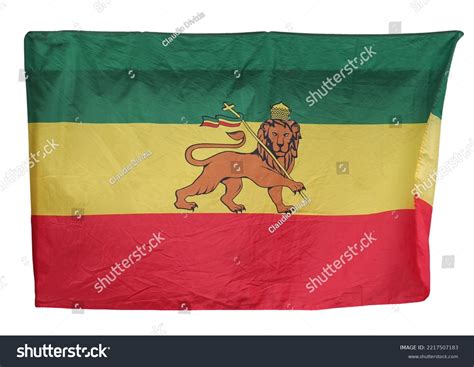 Flag Ethiopian Empire Lion Judah Symbol Stock Photo 2217507183