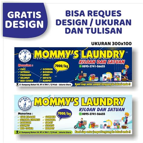 Jual Spanduk Banner Laundry Kiloan Promosi Ukuran 300x10cm Di Lapak