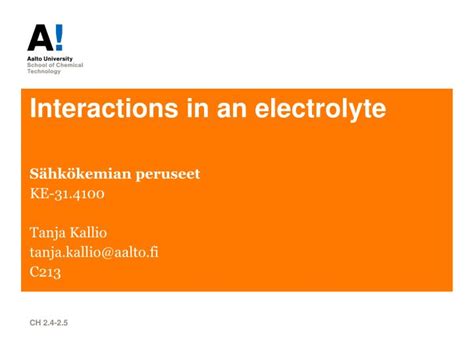 PPT Interactions In An Electrolyte PowerPoint Presentation Free