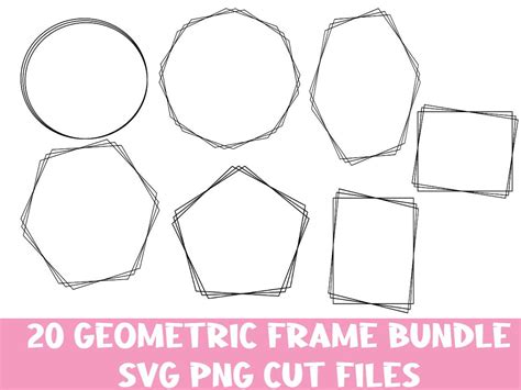 Geometric Border Svg Bundle Double Frame Svg Circle Border - Etsy