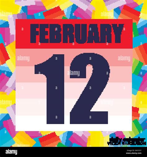 February 12 icon. For planning important day. Banner for holidays and ...