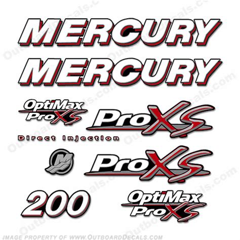 Mercury 200hp Optimax Proxs Decal Kit