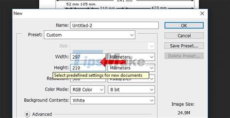 How to create A3 and A4 paper sizes in Photoshop - TipsMake.com