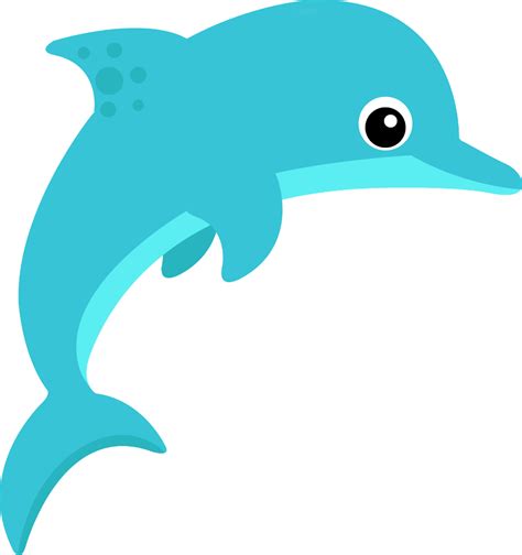 Free Marine Animals Cliparts Blue Dolphin Jumping