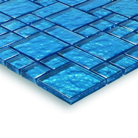 Blue, Mixed Mosaic Pool Tile | GG8M2348B17 | Mosaic Glass Tile