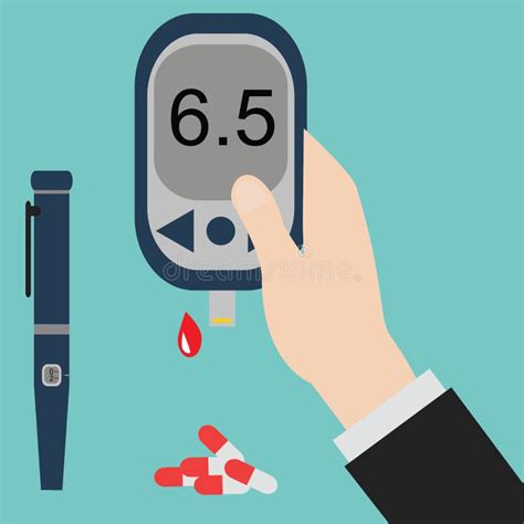 Icono Y Vector De La Diabetes Glucosa En Sangre Testhand Que Lleva A