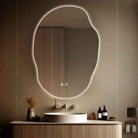 Amazon KT WALL ART Asymmetrical Led Lighted Mirror For Bathroom