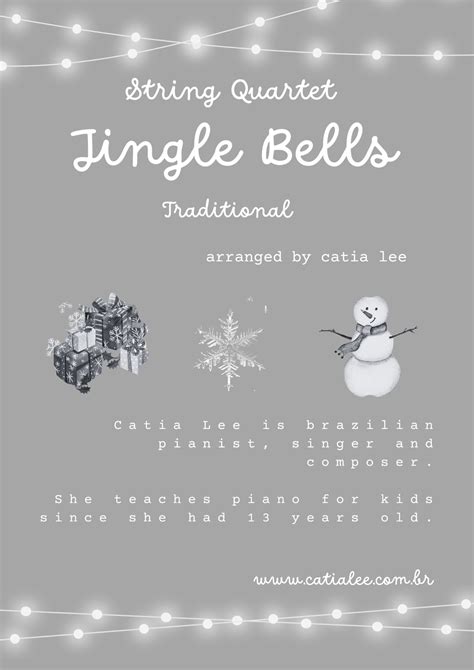 Jingle Bells For String Quartet And Piano Arr Catia Lee Sheet Music