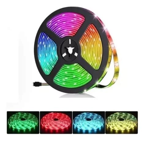 Tira Led Luces Rgb 5050 Exterior 5 Metros 72 W C Adhesivo Mercadolibre