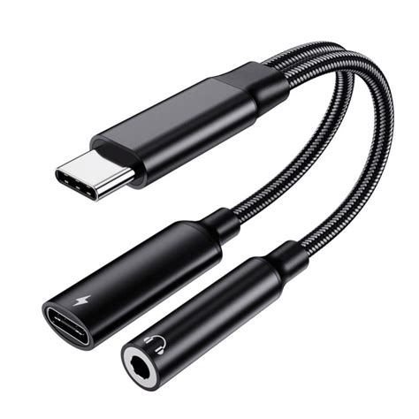 USB C To 3 5mm Headphone And Charger Adapter 2 In 1 USB Type C To Aux