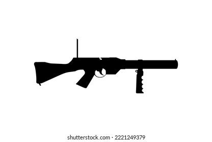 F2000 Assault Rifle Silhouette Vector Art Stock Vector Royalty Free