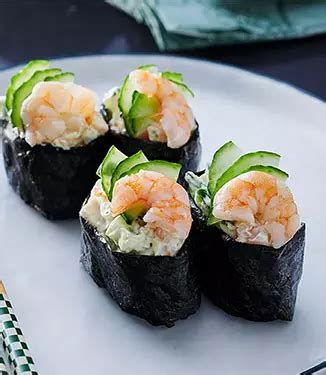 Gunkan Maki Sushi With Prawn Cucumber Recipe Kikkoman