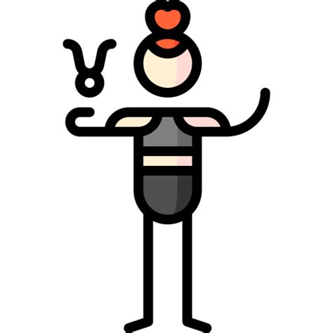 Weightlifting Puppet Characters Lineal Color Icon