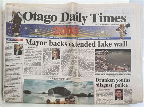 Old Newspaper The Otago Daily Times 31 Dec 1999