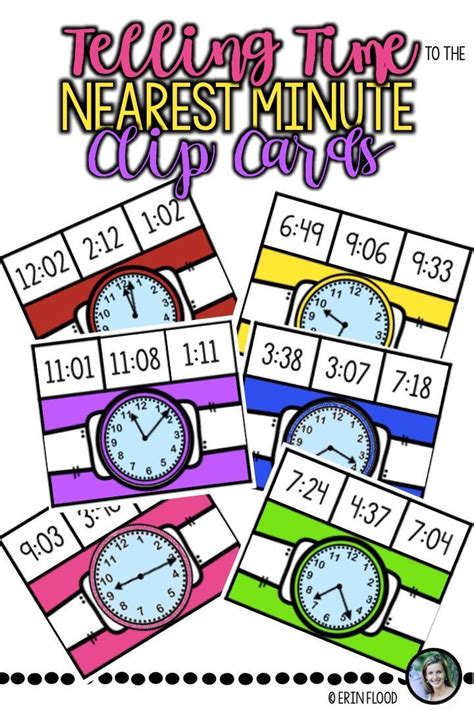 Telling Time To The Nearest Minute Clip Cards Upper Elementary Math