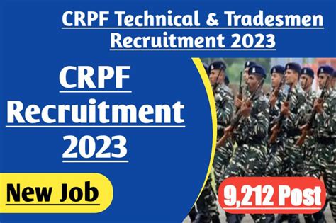 Crpf Technical And Tradesmen Recruitment 2023 Crpf Recruitment 2023