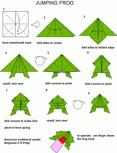 How To Fold An Easy Origami Jumping Frog - Margaret Dinh's Coloring Pages