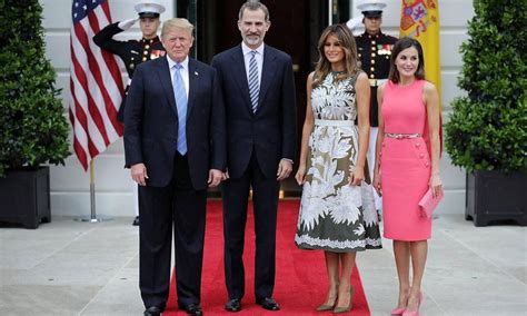 Em Encontro Melania Trump Rainha Letizia Repete Look De Primeira