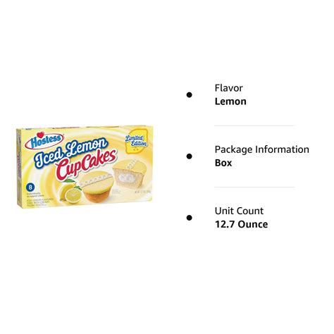 Buy Hostess CupCakes One 8 Count Package Iced Lemon Online At