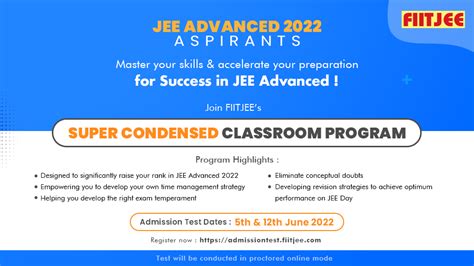 Fiitjee’s Super Condensed Classroom Program U Fiitjee1992