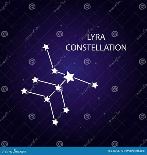 The Constellation Of Lyra With Bright Stars Vector Illustration Stock