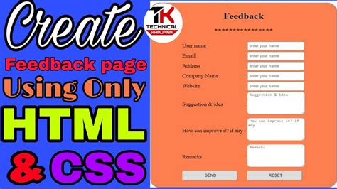 How To Create Feedback Form In Html And Css In Hindi Easy Step Full