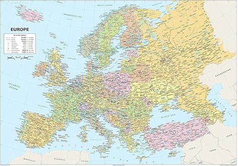 Carte de l Europe Papier plastifié Format A2 42 0 x 59 4 cm