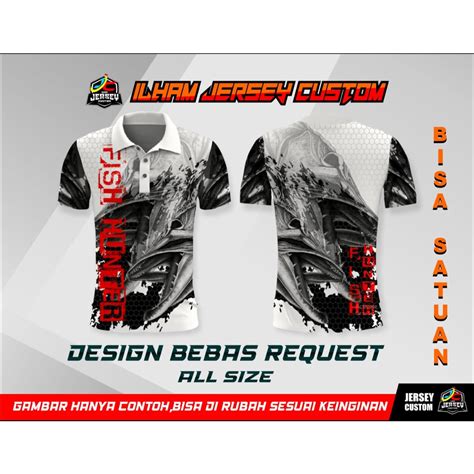 Jual Jersey Mancing Pendek Full Printing Custom DRYFIT Design Suka