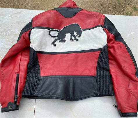 Vintage Furygan Red Leather Motorcycle Jacket Maker Of Jacket